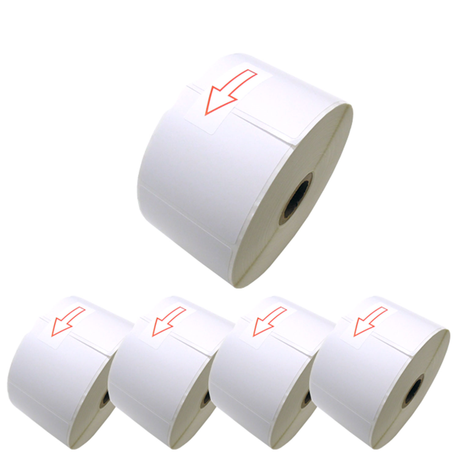 ブラザー用 RDロール プレカット紙ラベル (感熱紙) RD-U04J1 互換品 60mm×60mm 蛍光増白剤不使用 1126枚入り 5個セット
