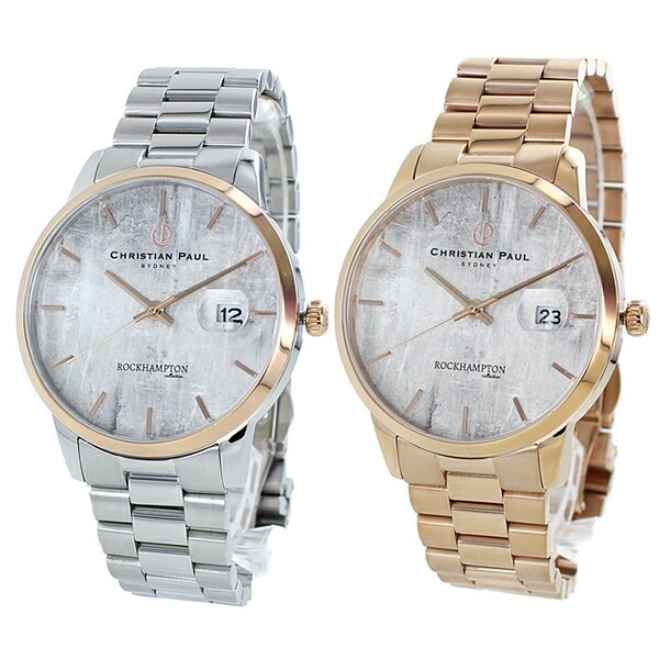 ペアウォッチ オシャレ 文字盤 大きい 日付 カレンダー おそろい ペア クリスチャンポール 夫婦 30代 40代 ユニセックス 腕時計 手表 メンズ レディース ブレスレット ウォッチ シルバー ロ