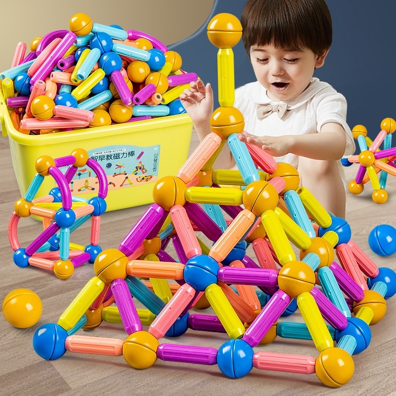 磁気スティック子供用知育玩具男の子と女の子磁気積み木セットカラー認知知能開発