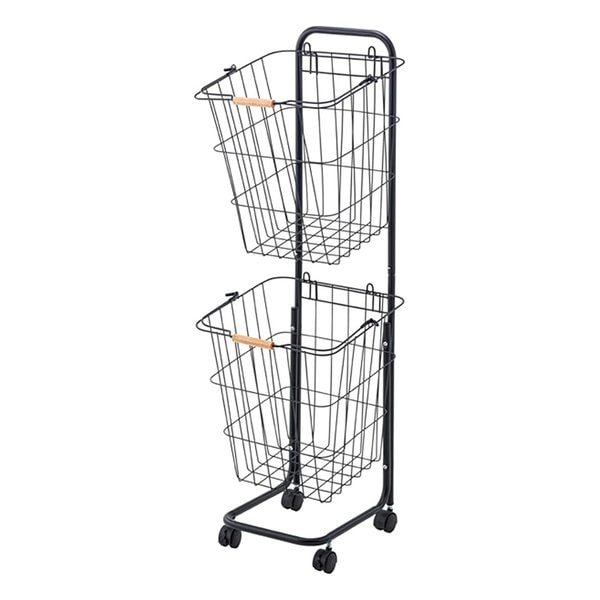 バスケットワゴン ブラック W37×D40×H107 LFS-881BK