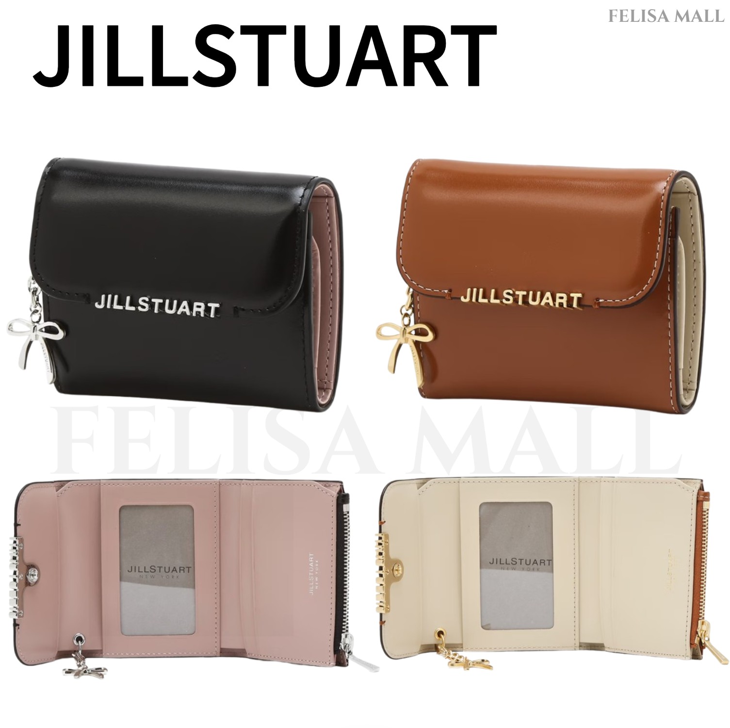 [JILLSTUART] Bow Ribbon ロゴ 3段財布 女性財布 韓国人気ブランド