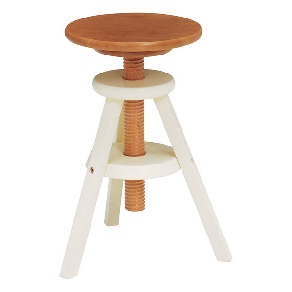 回転スツール ナチュラル/ホワイト VH-7960NW