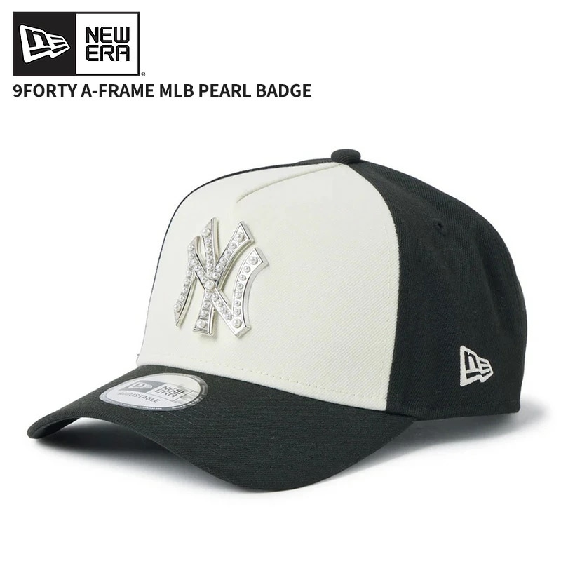 ニューエラ メンズ キャップ 帽子 レディース NEW ERA 9FORTY A-Frame MLB パール バッジ ヤンキース ブラック/クロームホワイト CAP 14744953