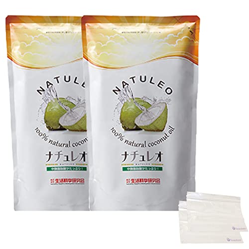 [ナチュレオ 912g2個セット] ココナッツオイル 無臭タイプ 100％天然ヤシ油 NATUREO 笹岡屋保存袋付き