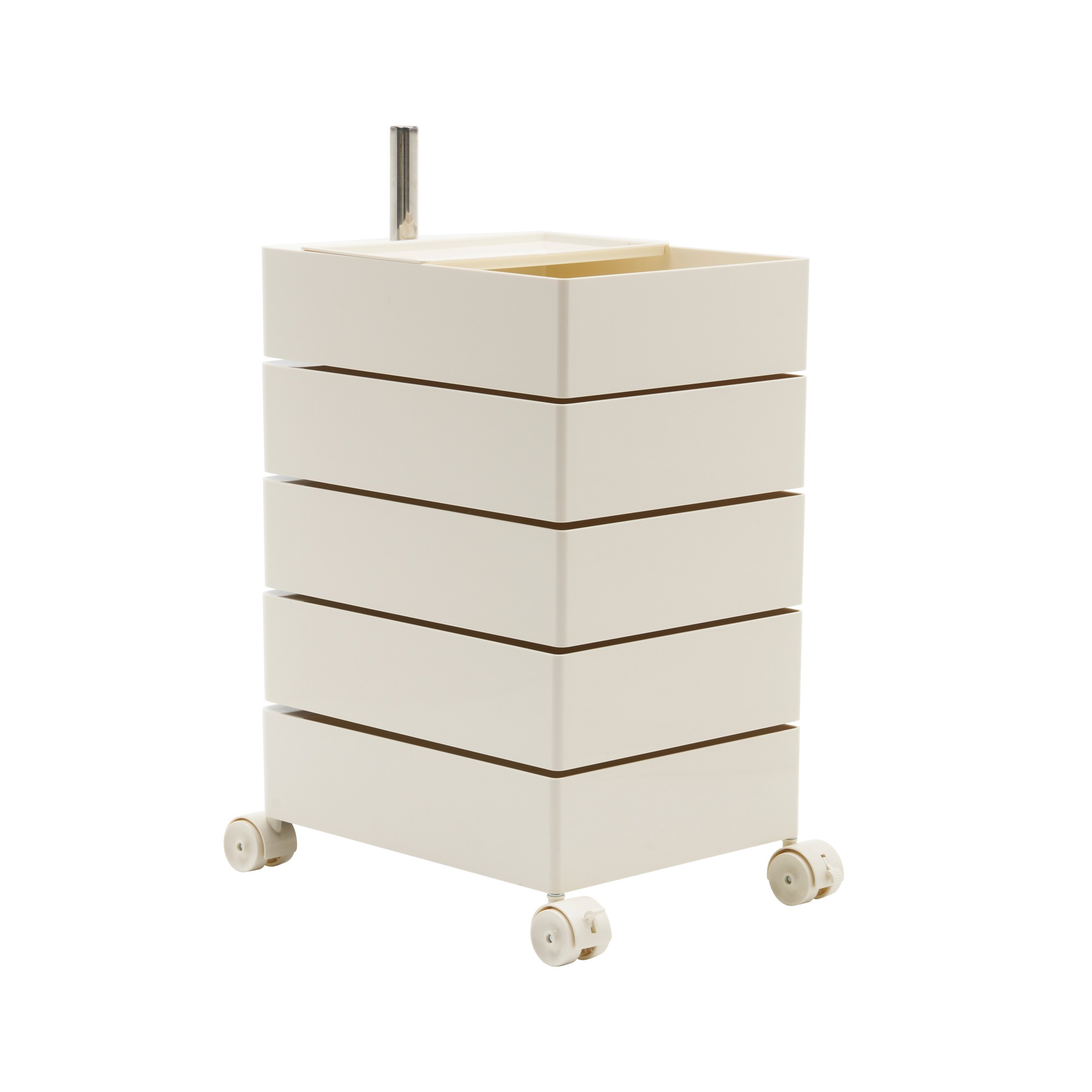 国内発送！【アイボリー・5段】ワゴン キャスター付き ブレーキ付き おしゃれ トレイ キッチンワゴン 回転式 収納 ベビーワゴン キッチン収納 ラック サイドワゴン キッチン ドレッサー キッチン