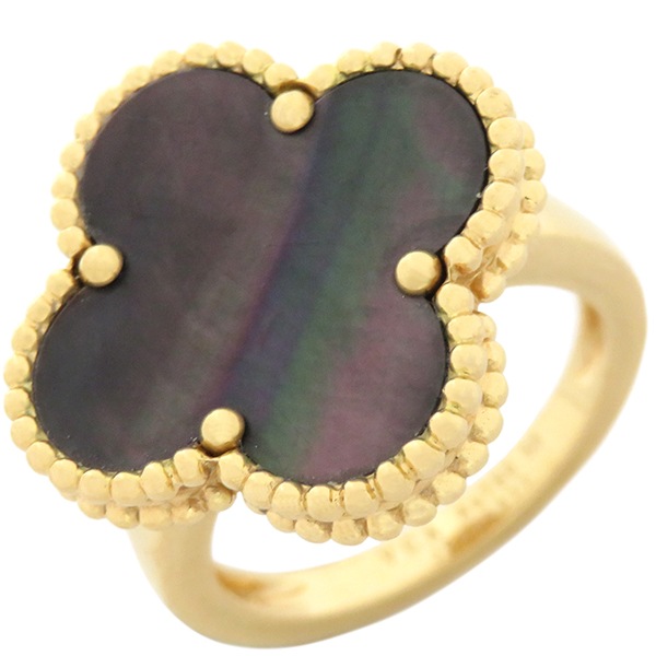 ヴァンクリーフアーペル Van Cleef & Arpels リング 指輪 マジック アルハンブラ K18YG ダイヤモンド グレーマザーオブパール グレーXイエローゴールド #53(JP13) シェ