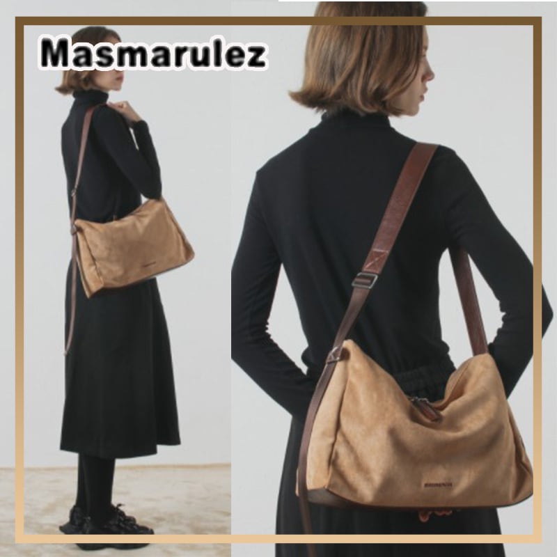 【MASMARULEZ】Suede big square bag _ Beige
