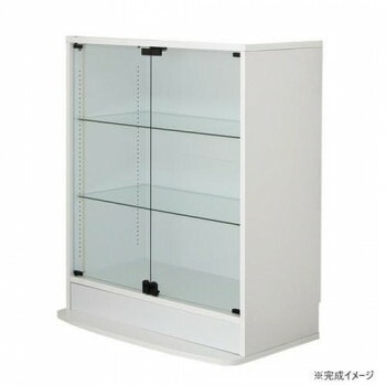 連結型コレクションラック ユニール 幅83.3x奥行39cm ロータイプ ホワイト SCR-8339LW
