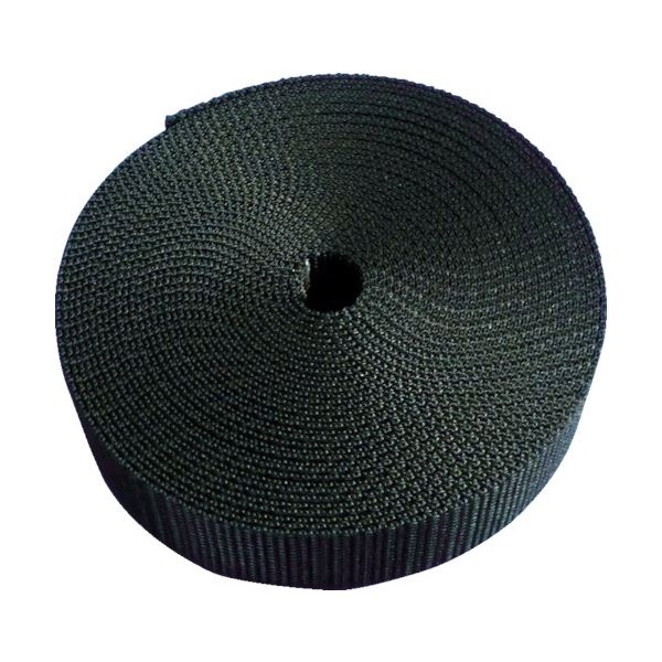 （まとめ）ナイロン平ベル 1.2tx20mmx5m 黒 TNB205-BK 1巻 [x3セット]