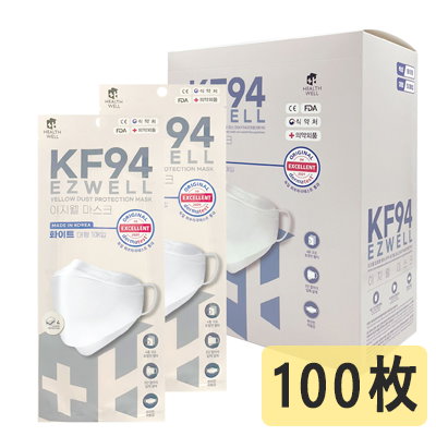 1. EZWELL KF94 黄砂防疫マスク 100枚(White)
