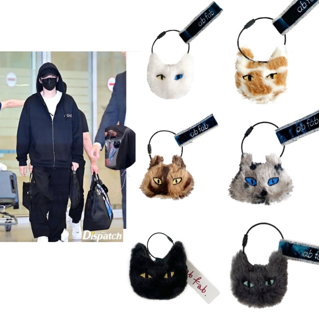 【BTSシュガー着用】Big black catキーリング 猫キーリング