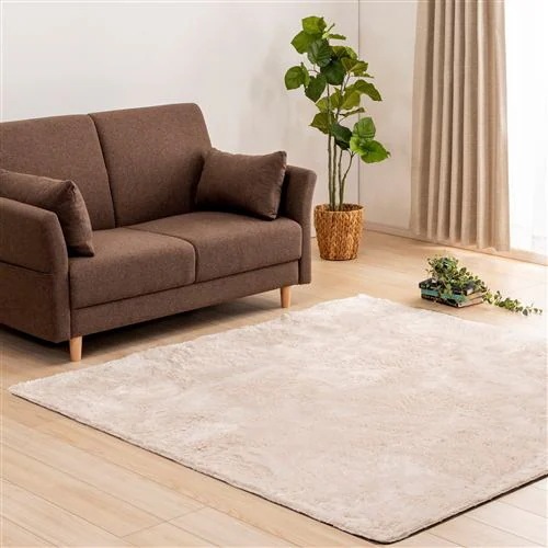 [縦185×横185cm] (株)イケヒコ・コーポレーション 中敷ラグ クロム アイボリー