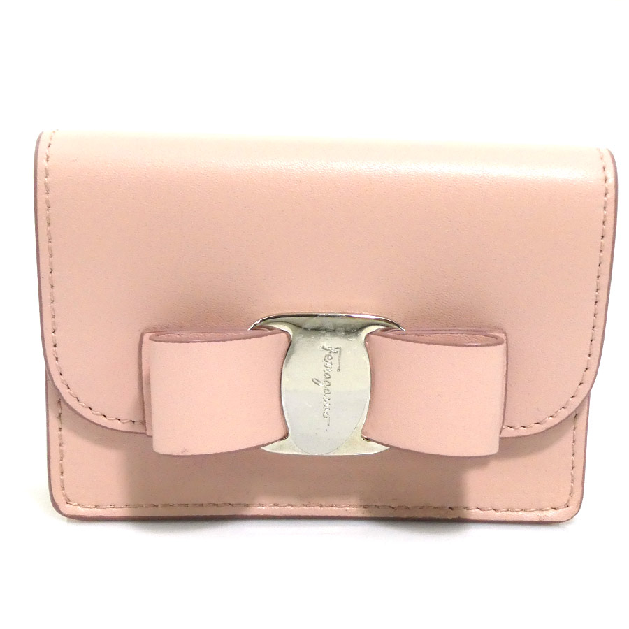 サルヴァトーレフェラガモ Salvatore Ferragamo コインケース ヴァラリボン レザー ピンク レディース h31901a