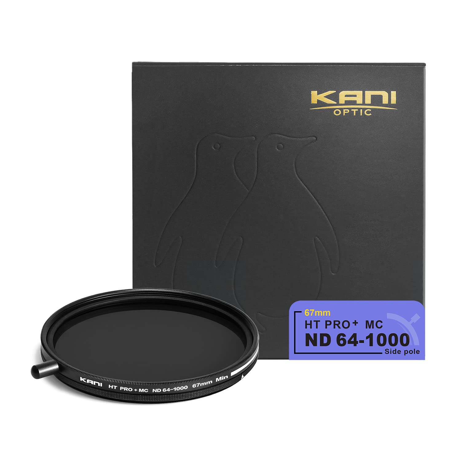 KANI 67mm 可変NDフィルター HT PRO+ MC ND64-1000 減光効果最大10絞り分 着脱式調整用ノブ付 高濃度時X状ムラ抑制 低反射 撥水 撥油 防汚 ナノコーティング 8094