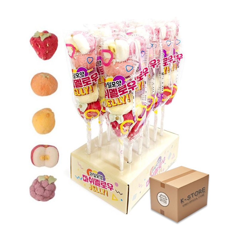 [卸販売] フルーツ形 マシュマロ ゼリー 50g (12x12) / 1BOX