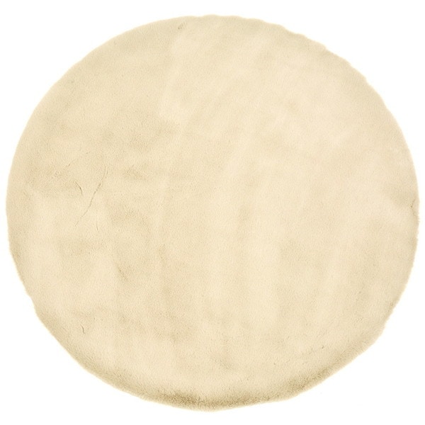 ラビットファータッチ プレミアム ラグ ラパン 直径90cm ベージュ メーカー直送