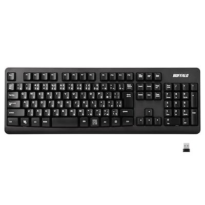 他サイト： バッファロー BUFFALO ワイヤレス 無線 フルキーボード 高耐久 電池長持ち リモート テレワーク 疲れにくいデザイン 簡単接続 安心サポート BSKBW125BKの商品画像