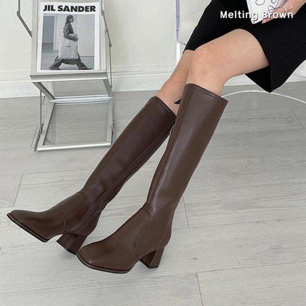 女性ロングブーツ牛革冬ブーツMT82