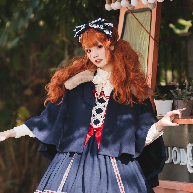 メリークリスマス！2024新品Miss Betty ロリータ ケープ コート 秋冬 オリジナル 本物のぬいぐるみ 厚みのある ロリータ ケープ コート ショール