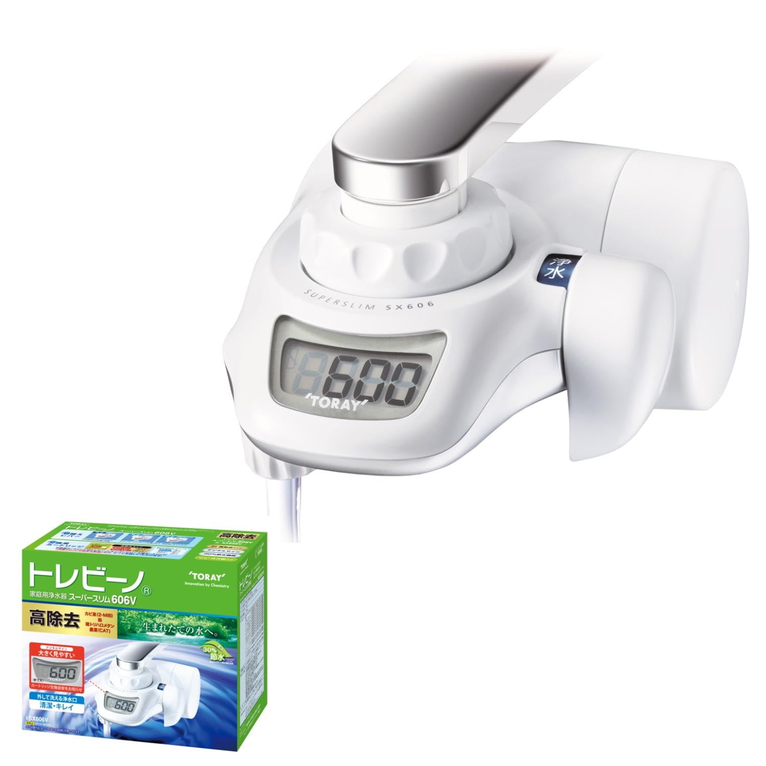 東レ トレビーノ 浄水器 蛇口 直結型 (高除去/12項目クリア/30%節水) 日本製 SX606V スーパーシリーズ ホワイト