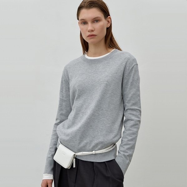 (T-6784)ESSENTIAL OVERFIT ROUND NECK KNIT