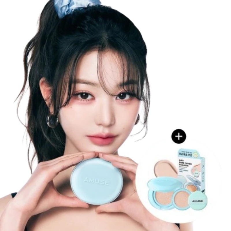 [新作](本品+リフィル)エアリーポアカバークッション 4color SPF50+ PA++++ #毛穴ゼロ #サラサラマット #72時間持続 #ビーガン