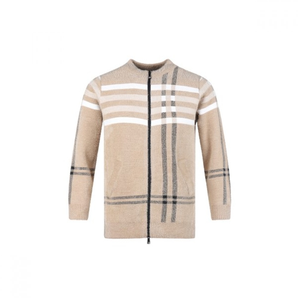 (ラックスゴルフ) ラックスゴルフルーセンメンズフルジップアップチェックニットカーディガン BLU4A701