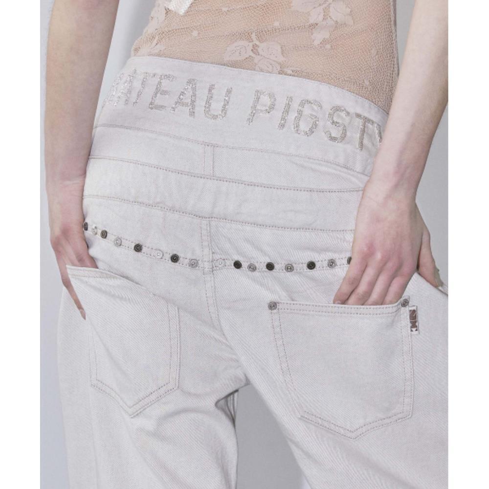 スカルプター Beaded Layered Denim Pants Nonfade Raw SC25S41