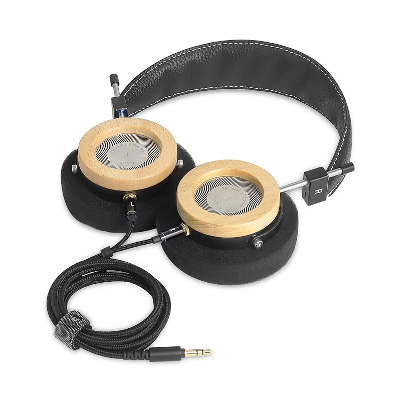 3APLUS WTD-3 ヘッドホン 有線 開放型 ヘッドフォン オンイヤーヘッドフォン 手作り 木製 ハイレゾ 高精度ナイロン編みケーブル 1.5m 音楽鑑賞/スタジオレコーディング/楽器練習/ゲー