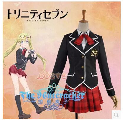 【新品開催 】TRINITY SEVENトリニティセブン7人魔書使い 春日 聖 山奈 ミラ 制服 コスプレ衣装 高品質 新品 Cosplay アニメ