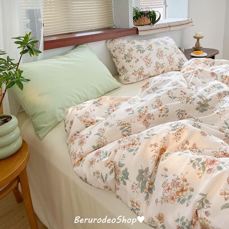 布団カバーセット 花柄 韓国風 寝具カバーセット 3点セット 4点セット 洋式 和式 可愛い 綿100% 掛け布団カバー シングル ダブル ベッド用品 コットン100% 敷きカバー 枕カバー ピローケ