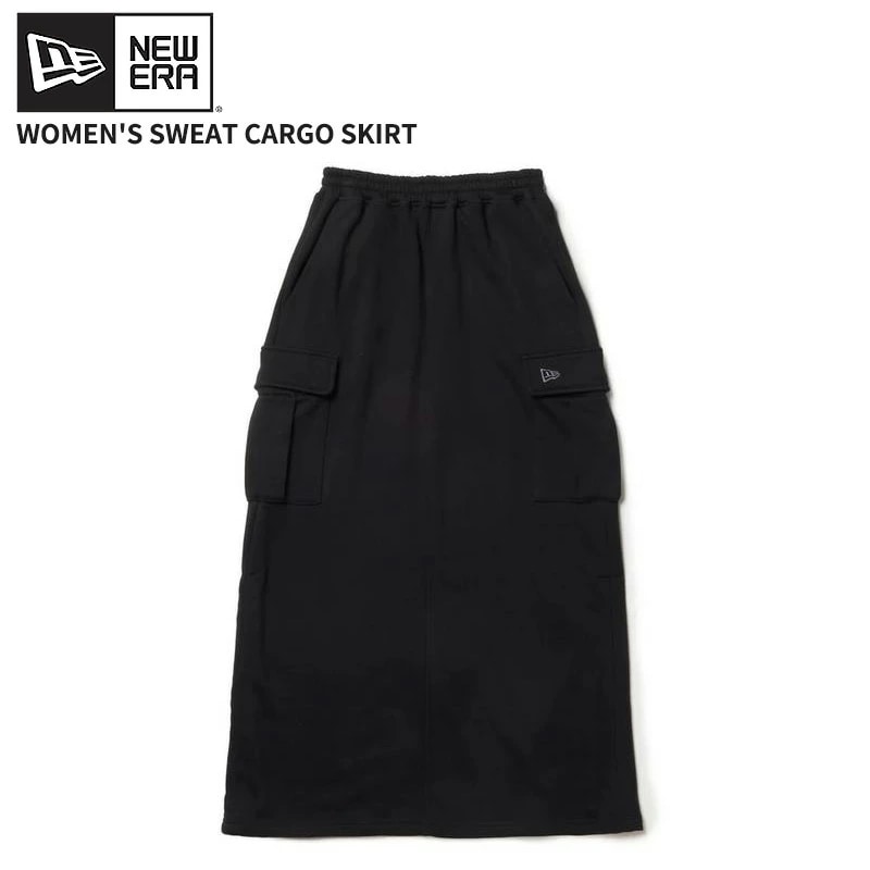 ニューエラ レディース ロングスカート カーゴスカート NEW ERA Women s スウェット カーゴスカート ブラック ボトムス 14674696