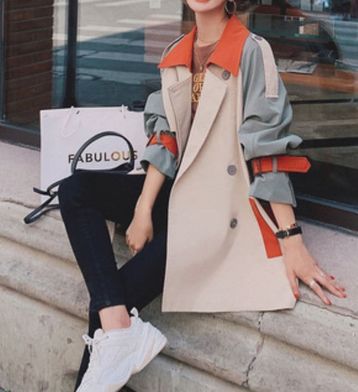 【送料無料】レディース トレンチコートステンカラーコート秋冬ゴージャスショート丈 大人可愛い