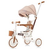 子供用3輪車 4in1 自転車 オリジナル 押し棒＆安全バー付 ミント×ブラウン 子供用三輪車 4in1 自転車 オリジナル 押し棒付き 安全 (乗り物