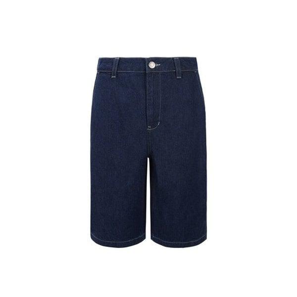 男性ジーンズ ワンウォッシュ トップステッチ ショーツ ブルーブラック MO6D2974