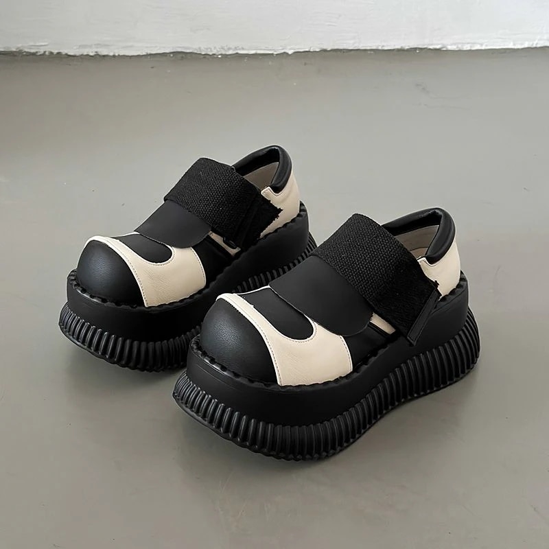 厚底シューズ 小柄 厚底 身長アップ 松糕靴 レディース ラウンドトゥ 厚底靴30%までに制限