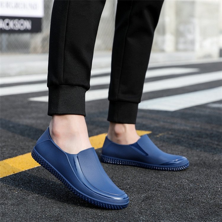 期間限定で特別価格 レインブーツメンズプラスチックシューズ大人の平底カジュアルラウンドトゥファッション滑り止め防水滑り止