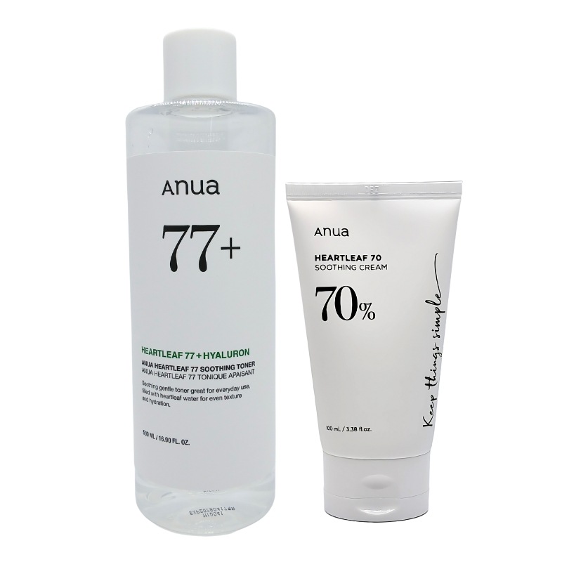 【2種セット】 大容量ドクダミ77%スージングトナー 500ml+ドクダミ70％スージングクリーム 100ml