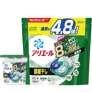 【まとめ買い】【ジェルボール本体+詰替セット】アリエール ジェルボール4D 洗濯洗剤 部屋干し 本体11個 +詰め替え 53個