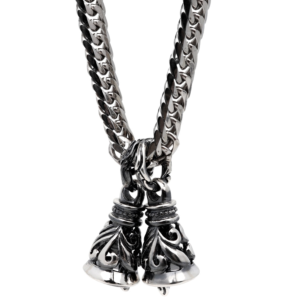 ツインベル&ダブル喜平ネックレス [n535-silver]