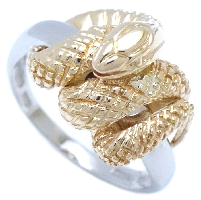 スネーク リング 指輪 13号 コンビカラー Pt900プラチナxK18YG イエローゴールド /65010【中古】