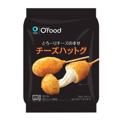 【冷凍便】Ofood チーズハットグ（50ｇ2本）100ｇ 10袋セット　韓国 料理 食品 食材 冷凍食品 お菓子 スナック おやつ