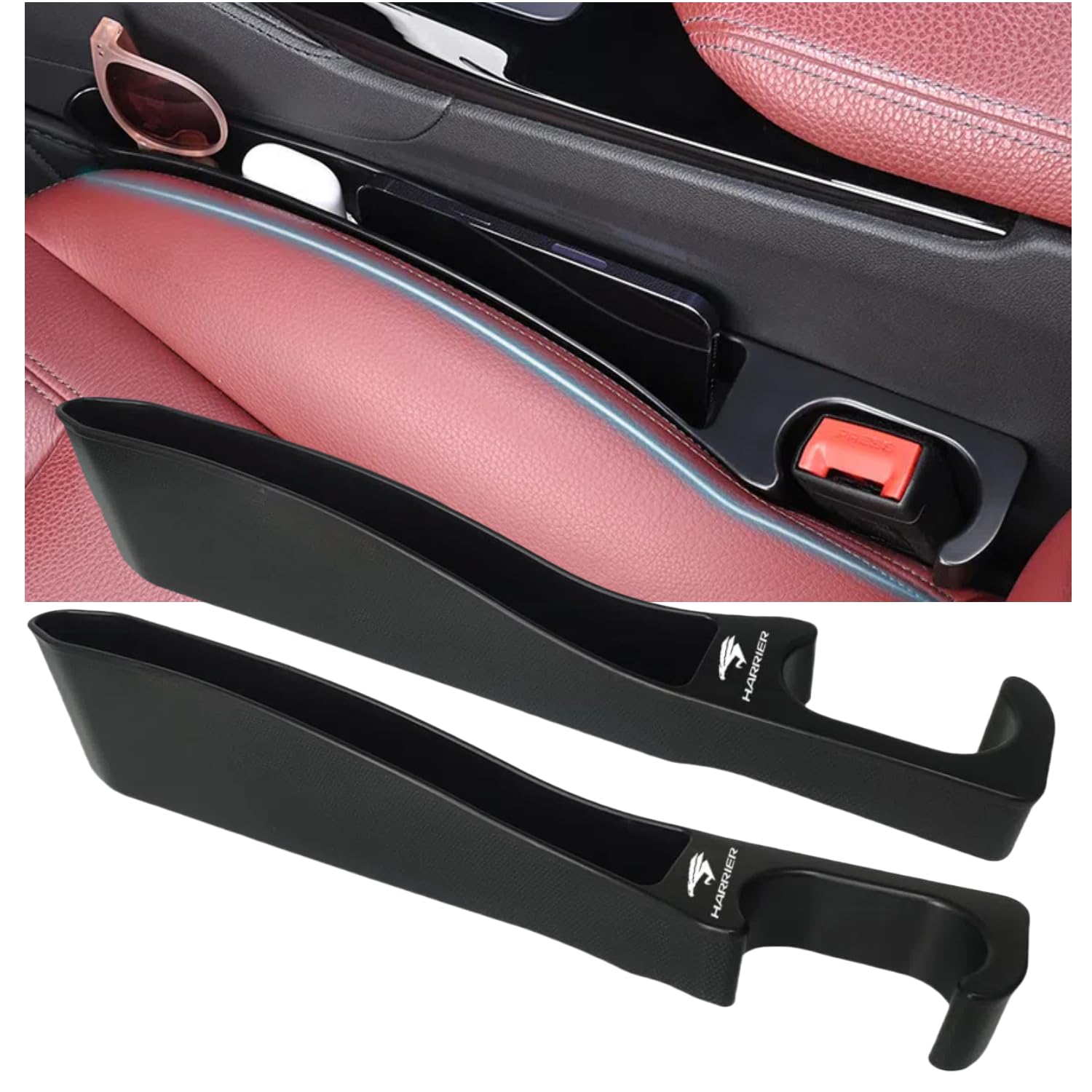 【2025年最新改良型】隙間クッション 車 大容量収納 シートサイド 収納ボックス スマホ収納可能 配線孔あり サイド隙間埋めクッション シート コンソール 隙間埋め 小物落下防止 11823