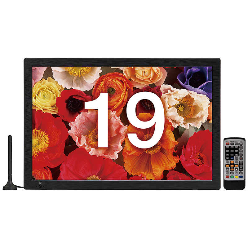 TEES　19V型ポータブルテレビ ブラック　PT-190FTS