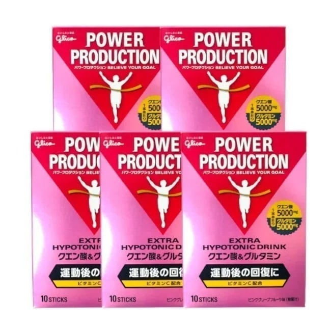 パワープロダクション エキストラハイポトニック ドリンク クエン酸 & グルタミン 10本 5箱セット glico サプリ 熱中症 熱中症対策 スポーツドリンク サプリメント 運動中 運動後