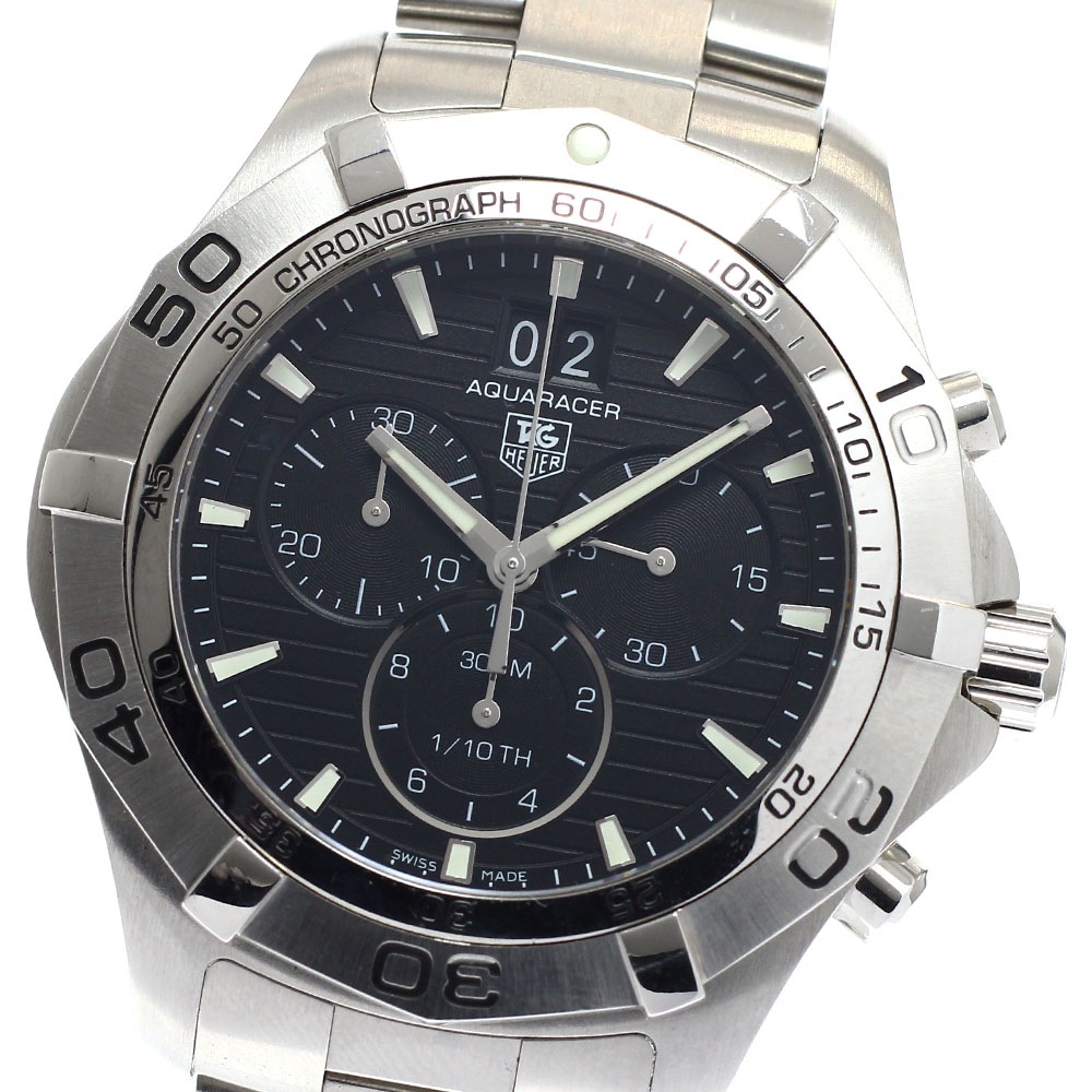 タグホイヤー TAG HEUER CAF101E.BA0821 アクアレーサー グランドデイト クロノグラフ クォーツ メンズ 保証書付き_938026【中古】