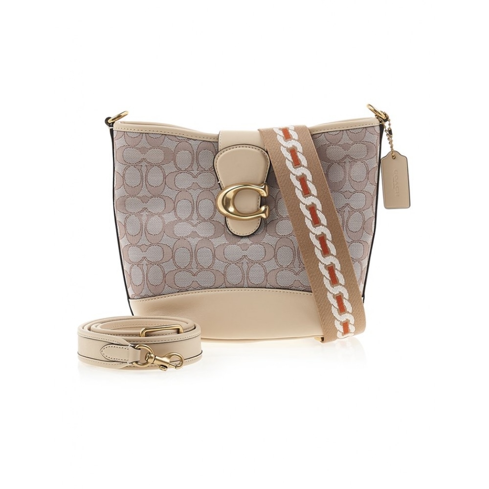 コーチタリーバケットバッグシグネチャージャカード製 CA113 ストーンアイボリー