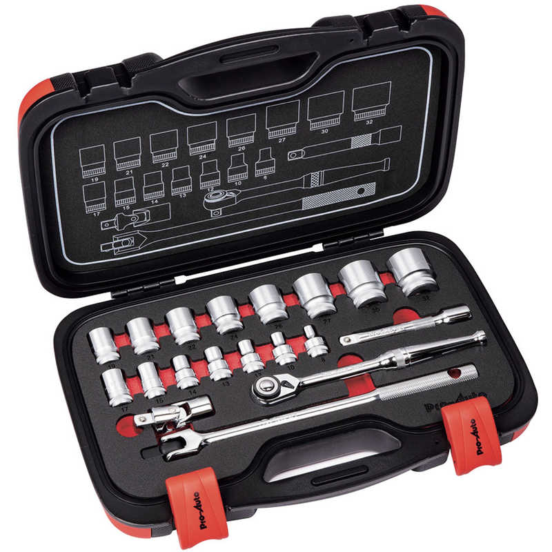 スエカゲツール　ProAuto1/2DR.19PCソケットレンチセット 　PA4019
