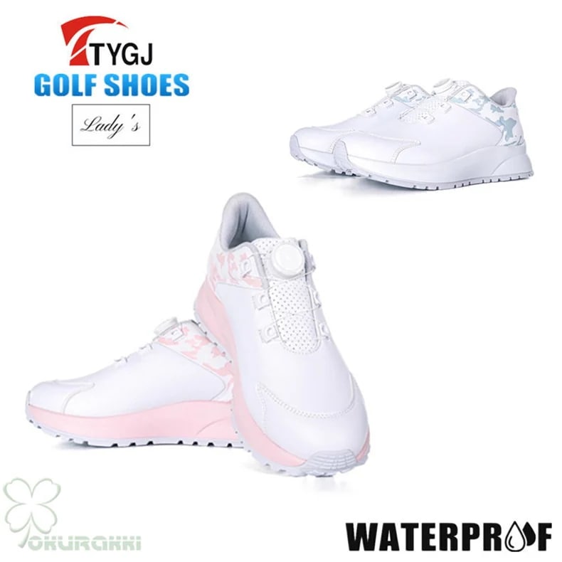 ゴルフ ゴルフシューズ 夏用 快適 通気 ダイヤル式 ソフトスパイク レディース スパイクシューズ スニーカー 靴 女子 防水 人工皮革2506gfshoe29