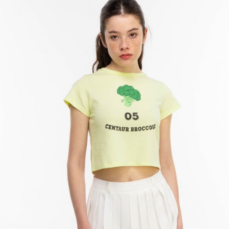 ザ・ケンタウロス・ケンタウロス・ブロクロクルクロップTシャツ_イエロー